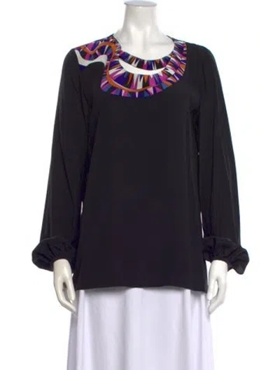 Pre-owned Pucci Silk Printed Top In Black