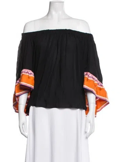 Pre-owned Pucci Silk Printed Top In Black