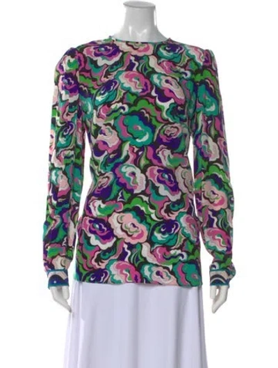 Pre-owned Pucci Silk Printed Top In Blue