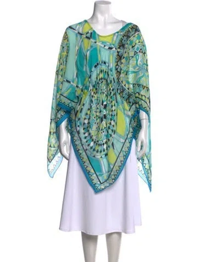 Pre-owned Pucci Silk Printed Top In Blue