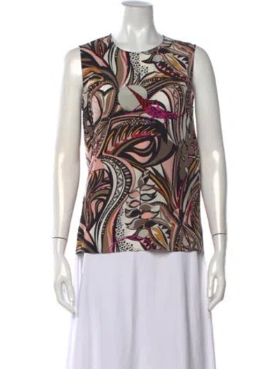 Pre-owned Pucci Silk Printed Top In Brown