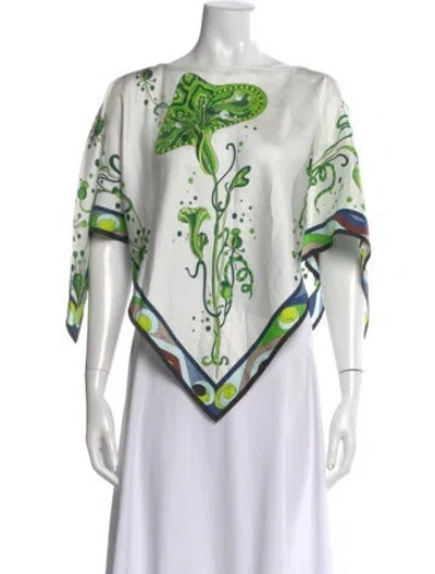 Pre-owned Pucci Silk Printed Top In Green