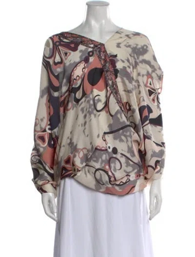 Pre-owned Pucci Silk Printed Top In Multi