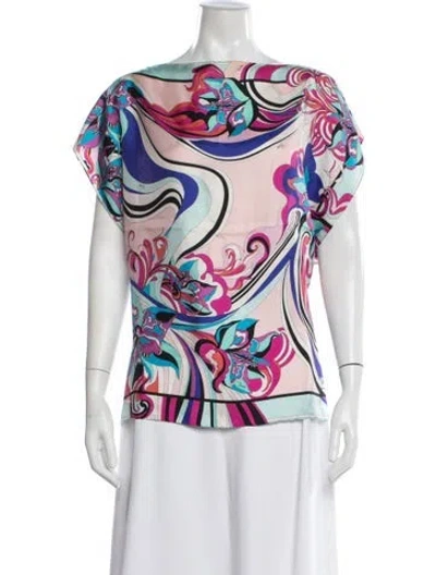 Pre-owned Pucci Silk Printed Top In Multi