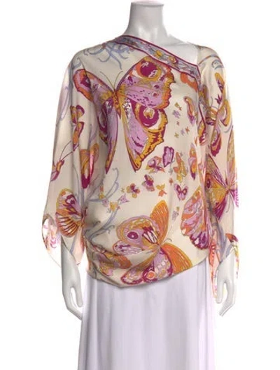 Pre-owned Pucci Silk Printed Top In Multi