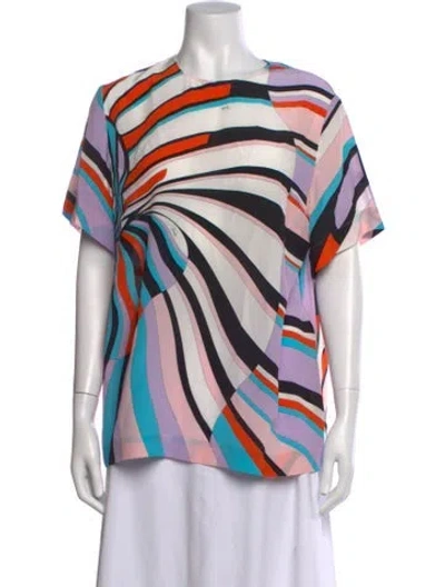 Pre-owned Pucci Silk Printed Top In Multicolor