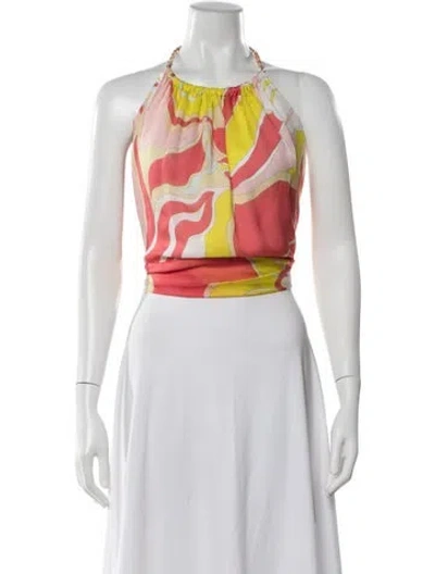 Pre-owned Pucci Silk Printed Top In Orange