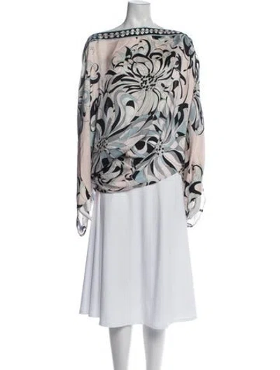 Pre-owned Pucci Silk Printed Top In Pink