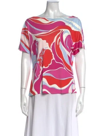 Pre-owned Pucci Silk Printed Top In Pink
