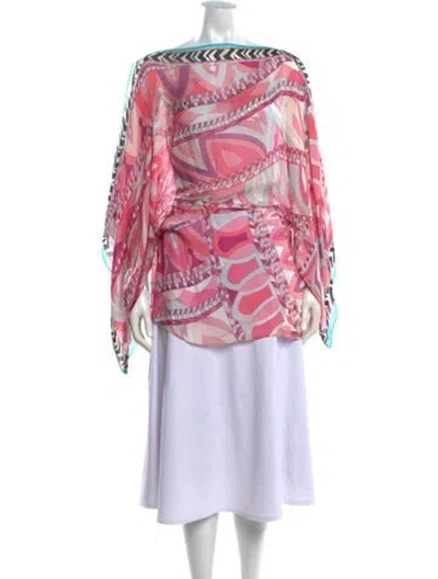 Pre-owned Pucci Silk Printed Top In Pink