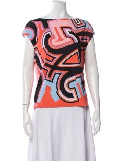Pre-owned Pucci Silk Printed Top In Pink