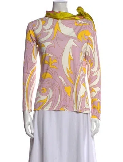 Pre-owned Pucci Silk Printed Top In Pink