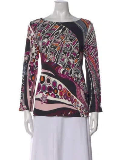 Pre-owned Pucci Silk Printed Top In Purple