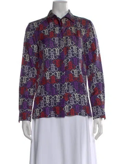 Pre-owned Pucci Silk Printed Top In Purple
