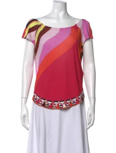 Pre-owned Pucci Silk Printed Top In Red