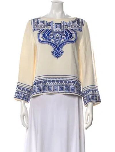 Pre-owned Pucci Silk Printed Top In White