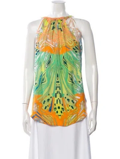 Pre-owned Pucci Silk Printed Top In Yellow