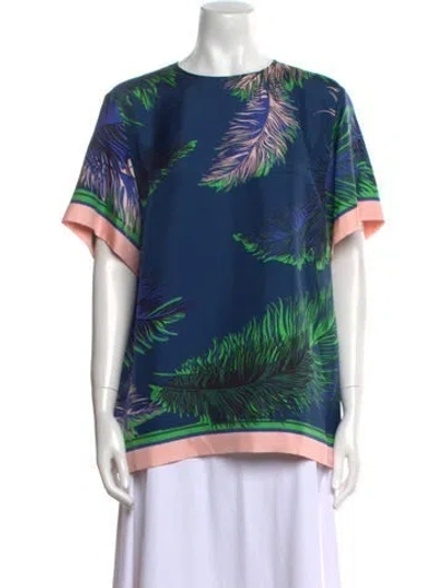Pre-owned Pucci Silk Printed T-shirt In Blue
