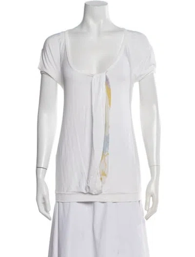 Pre-owned Pucci Silk Printed T-shirt In White