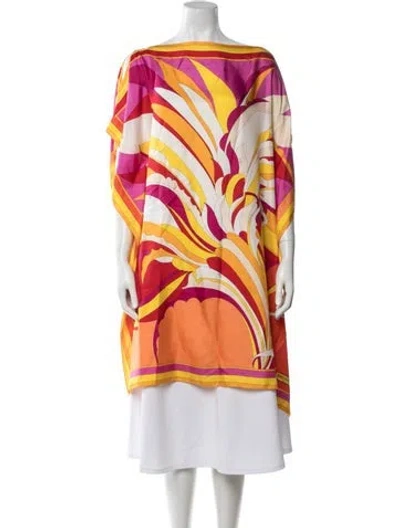 Pre-owned Pucci Silk Printed Tunic In Orange