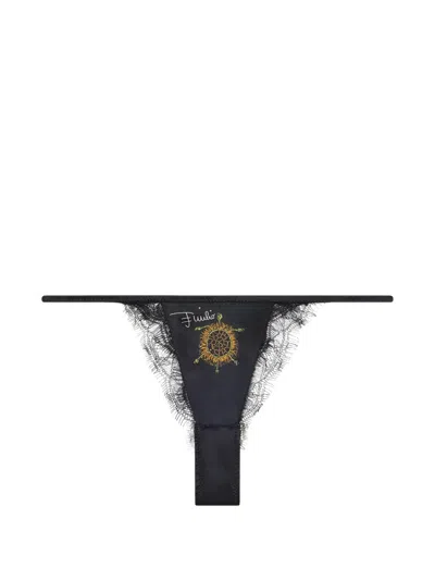Pucci Silk Satin Thong In Black
