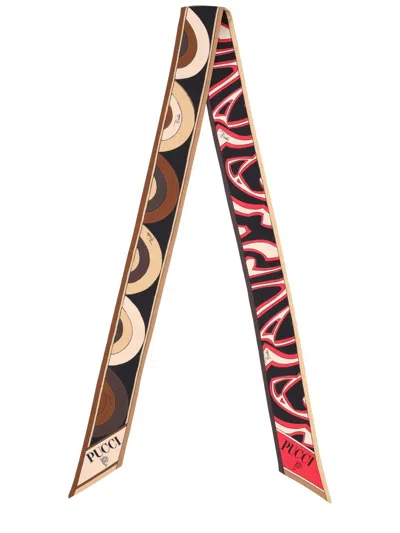 Pucci Silk Scarf In Brown