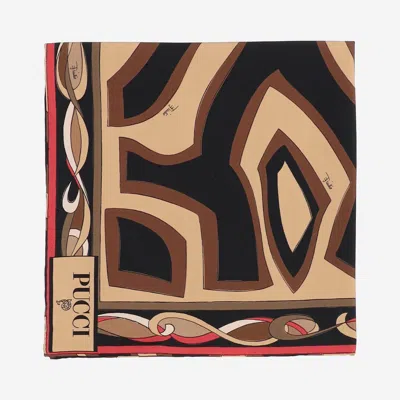 Pucci Silk Scarf With Maze Print In Multi