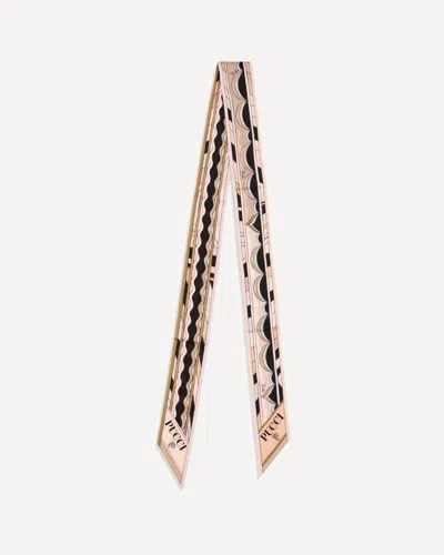 Pucci Silk Scarf With Mix Of Prints In Brown
