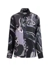 Pucci Silk Shirt With Abstract Print In Black