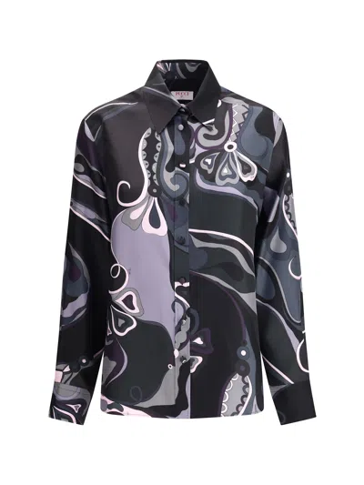 PUCCI SILK SHIRT WITH ABSTRACT PRINT