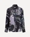 Pucci Silk Shirt With Abstract Print In Black