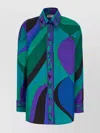 Pucci Silk Shirt With Bold Print And Pocket In Multi