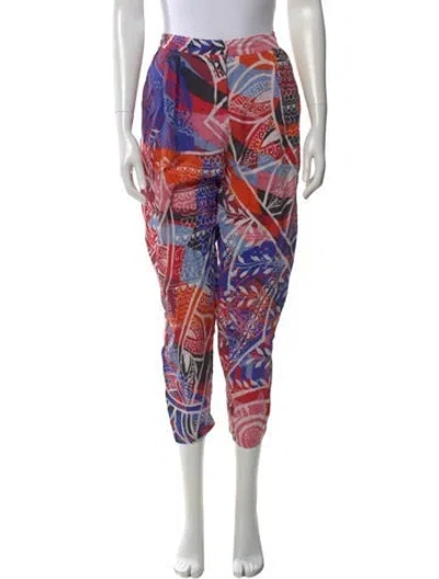 Pre-owned Pucci Silk Straight Leg Pants In Black