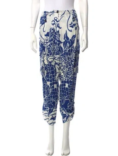 Pre-owned Pucci Silk Straight Leg Pants In Blue