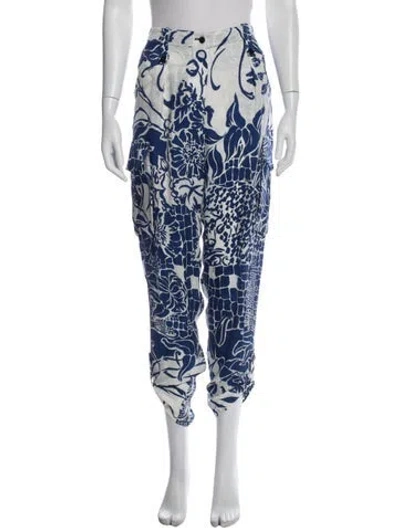 Pre-owned Pucci Silk Straight Leg Pants In Blue