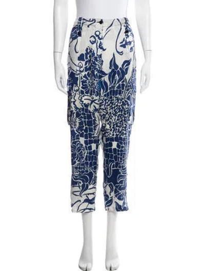 Pre-owned Pucci Silk Straight Leg Pants In Blue