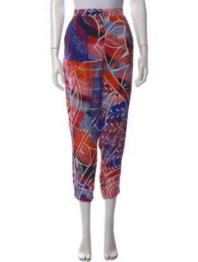 Pre-owned Pucci Silk Straight Leg Pants In Blue