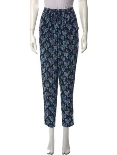 Pre-owned Pucci Silk Straight Leg Pants In Blue