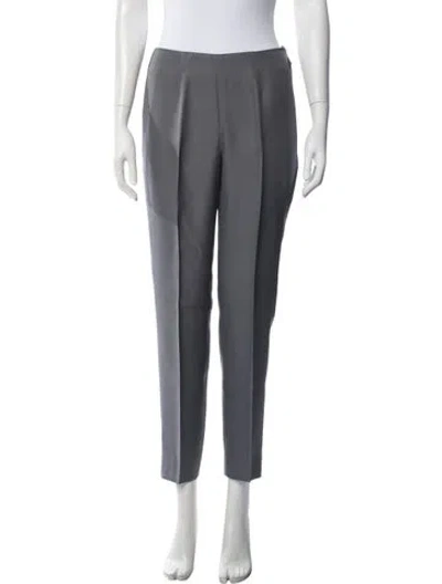 Pre-owned Pucci Silk Straight Leg Pants In Grey