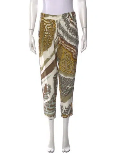 Pre-owned Pucci Silk Straight Leg Pants In Neutrals