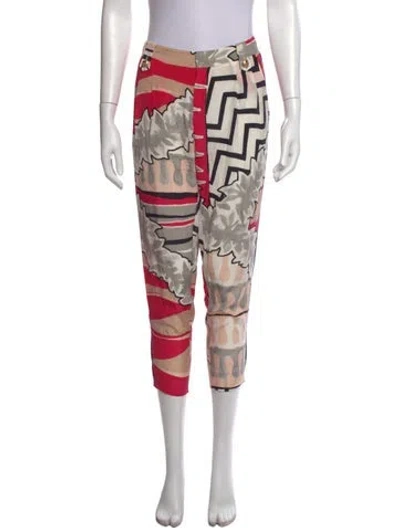 Pre-owned Pucci Silk Straight Leg Pants In Pink
