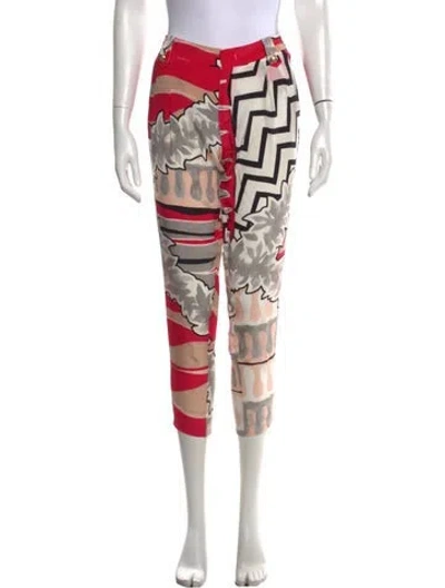 Pre-owned Pucci Silk Straight Leg Pants In Pink