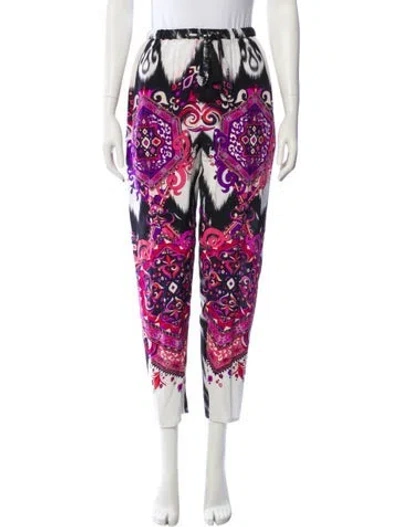 Pre-owned Pucci Silk Straight Leg Pants In Purple