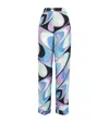 Pucci Printed Silk Twill Wide-leg Pants In Purple