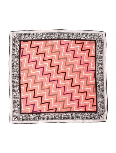 Pre-owned Pucci Silk Striped Scarf In Pink