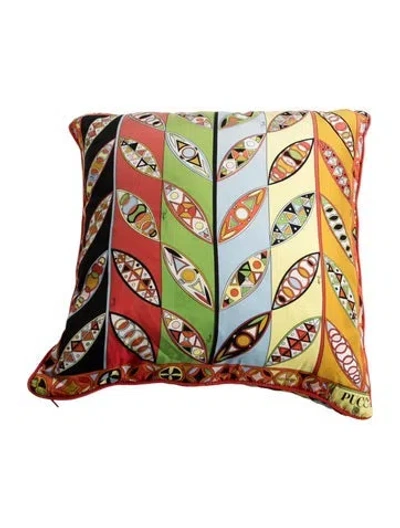 Pre-owned Pucci Silk Throw Pillow In Red