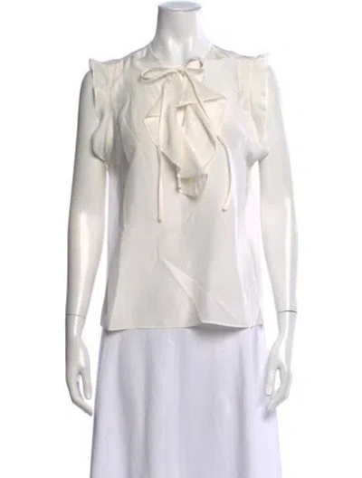Pre-owned Pucci Silk Tie Neck Blouse In Neutral
