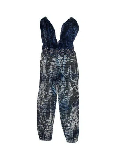 Pre-owned Pucci Silk Tie-dye Print Jumpsuit In Blue