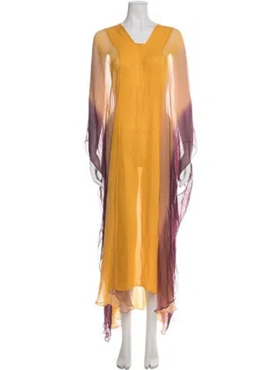 Pre-owned Pucci Silk Tie-dye Print Nightgown In Yellow