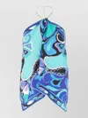 Pucci Silk Top Abstract Pattern Chain Strap Halterneck In Blue